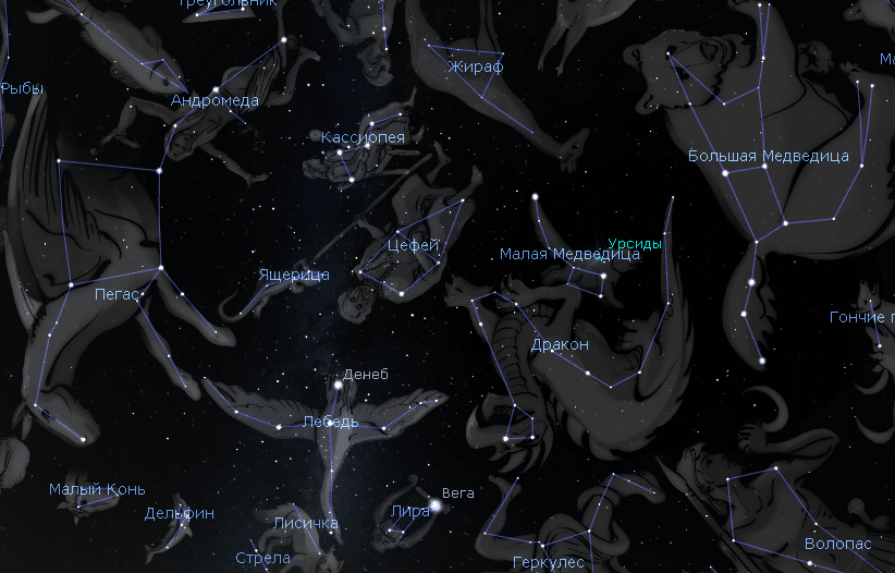 Карта созвездий дракон
