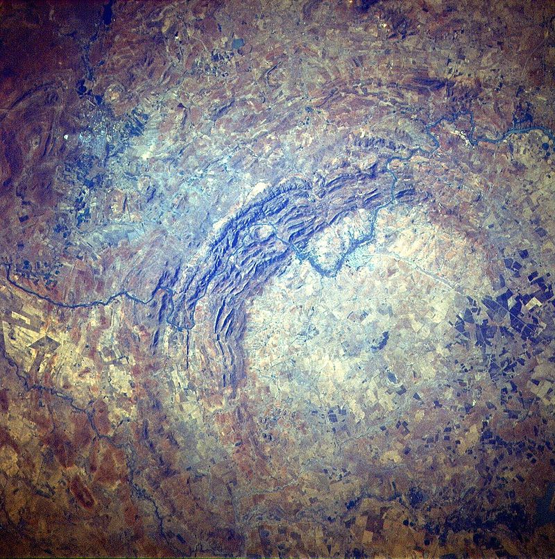 Кратер Вредефорт, снимок со спутника